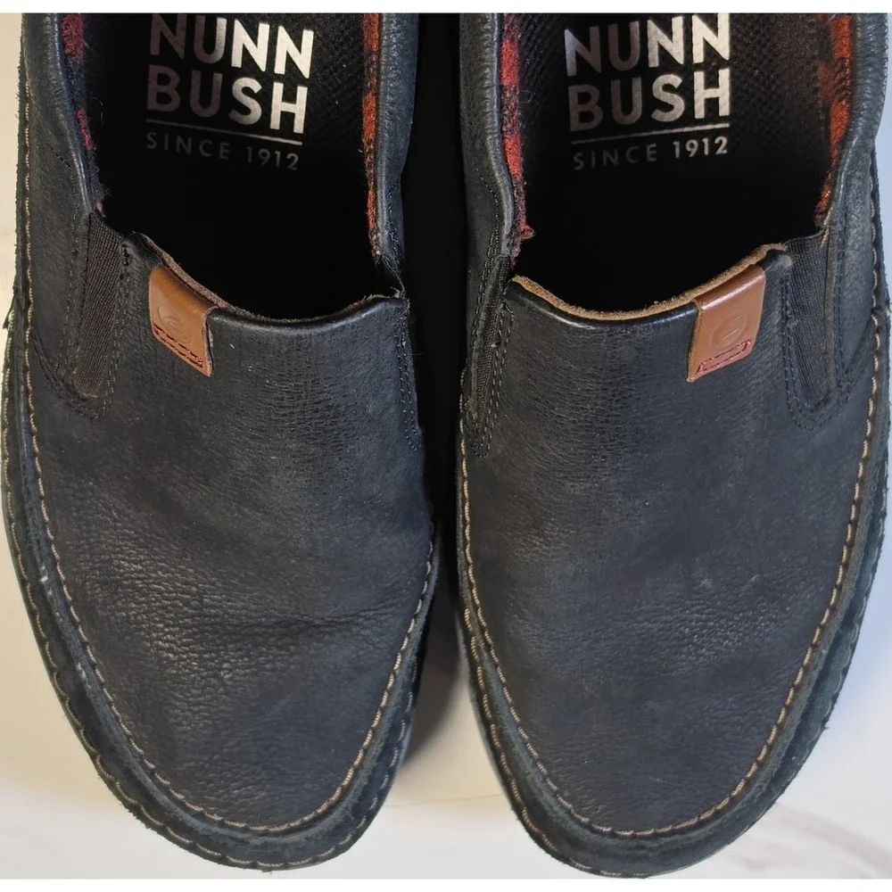 Nunn Bush Comfort Gel Black Slip-On Casual Shoes Men's US 11 Cushioned
